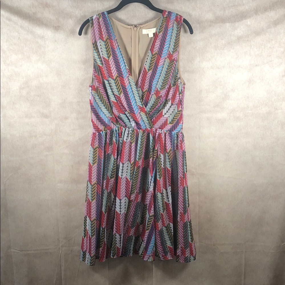 ERIN by Erin Fetherston Songbird dress with‎ multicolored chevron pattern